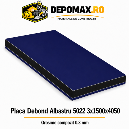 Placa BOND albastru 5022 3mm, 1500x4050mm, aluminiu 0.3mm